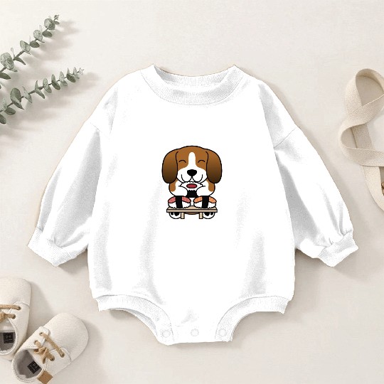 Sushi Lover Basset Hound Baby Romper Sweatshirts