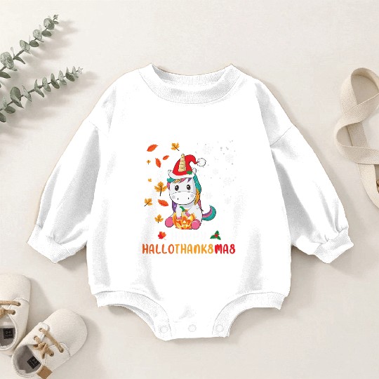 Unicorn Lover Halloween Happy Hallothanksmas Baby Romper Sweatshirts