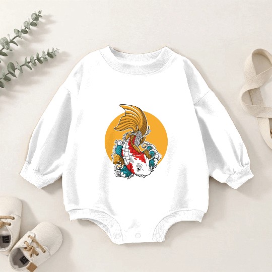 Japanese Koi Fish Baby Romper Sweatshirts