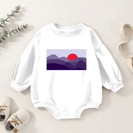 Minimalist Sun Cyber Grape Purple Baby Romper Sweatshirts