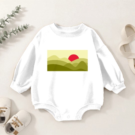 Minimalist Sun Lime Green Baby Romper Sweatshirts