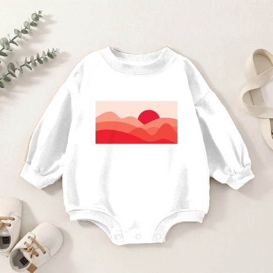 Minimalist Sun Red Baby Romper Sweatshirts