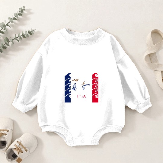 Iowa Flag Swimming Team Swim Swimmer US State Baby Romper Sweatshirts