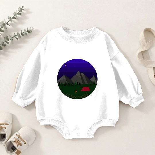I love camping Baby Romper Sweatshirts