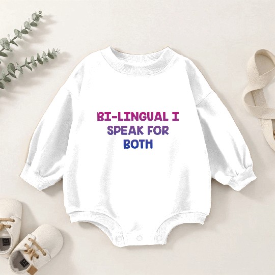 Bilingual I Speak for Both Bisexual Pride Month Baby Romper Sweatshirts