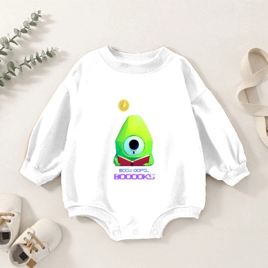 Cute Ghost Book Reading Teacher Funny Halloween Baby Romper Sweatshirts