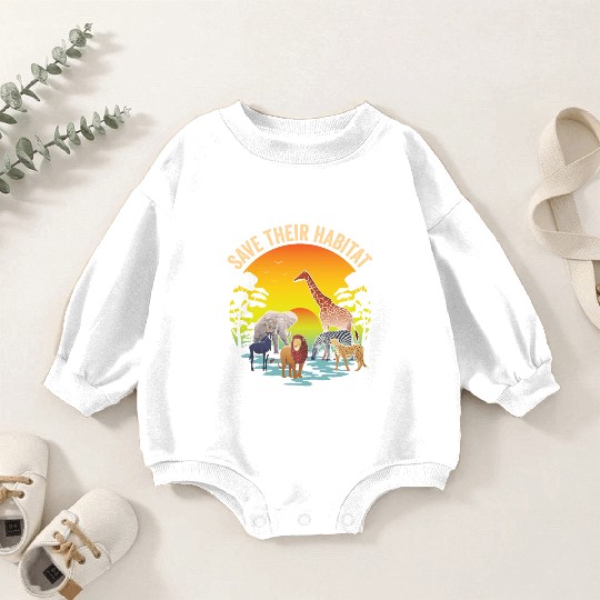 African Animal Rights Safari Lover Baby Romper Sweatshirts