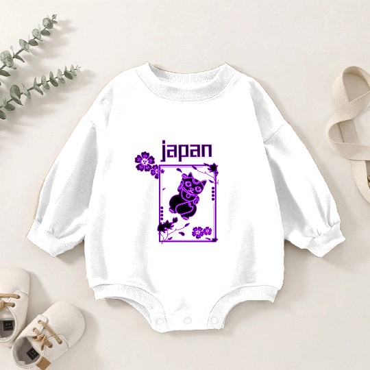 Japan Neon lucky Cat Baby Romper Sweatshirts