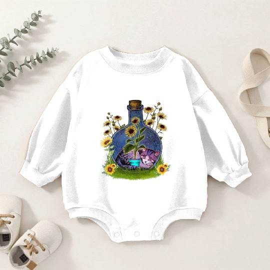 Cat Nap In A Jar Baby Romper Sweatshirts