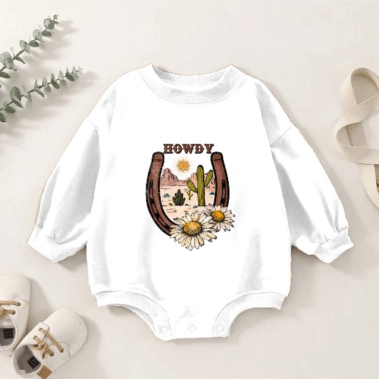 HOWDY -Desert Horseshoe Baby Romper Sweatshirts