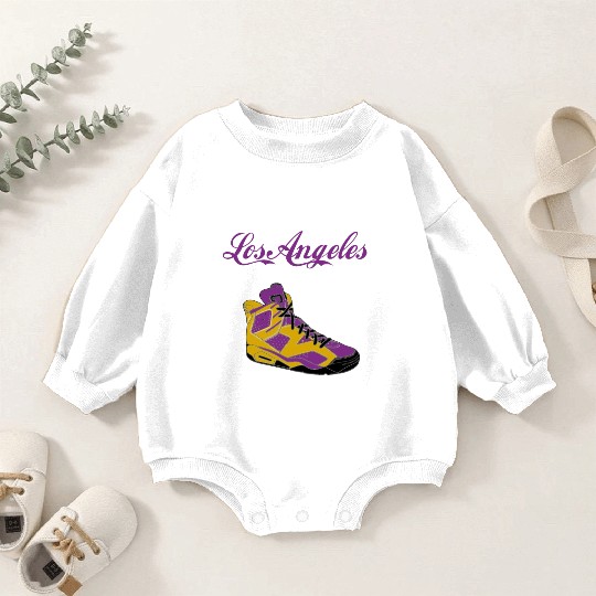 SHOES LOS ANGELES BASKETBALL YELLOW AND PURPLE Baby Romper Sweatshirts