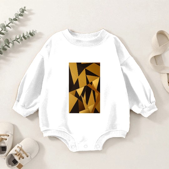 Black and Gold Minimalist Baby Romper Sweatshirts