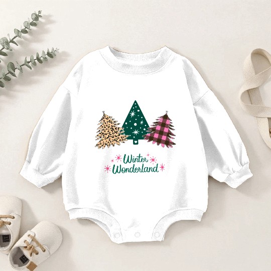 Winter Wonderland - Christmas Trees! Baby Romper Sweatshirts