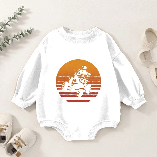 Quad Bike Vintage Graphic 4 wheeler ATV Baby Romper Sweatshirts