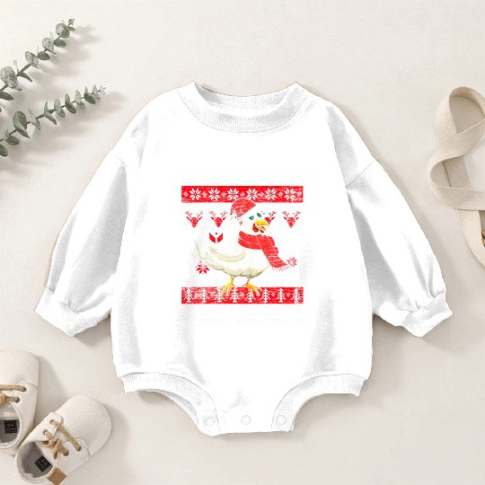 Farm Animal Farmer Gifts Ugly Christmas Chicken Baby Romper Sweatshirts