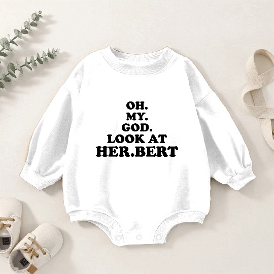 oh my god look at herbert design Baby Romper Sweatshirts