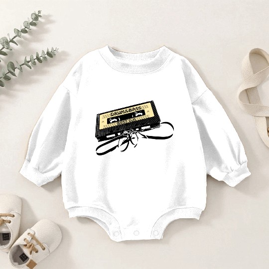 Drum and Bass Music Lover Gift Old Cassette Tape B Baby Romper Sweatshirts