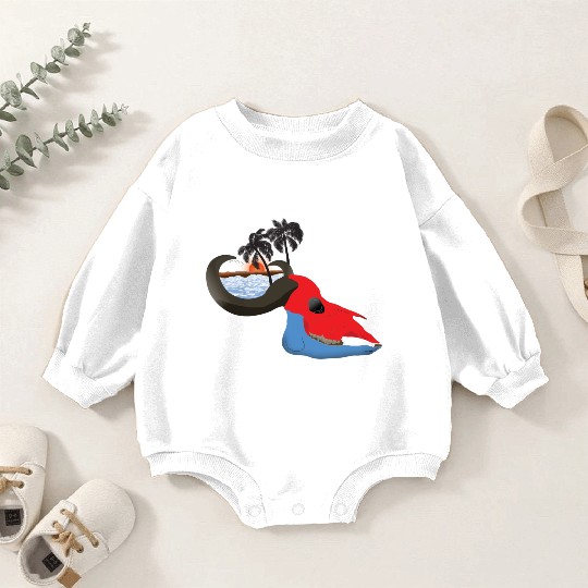 buffalo skull colorful Baby Romper Sweatshirts
