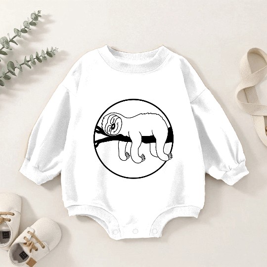 branch sleep sloth comic Baby Romper Sweatshirts