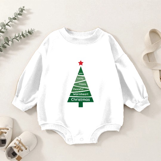 Minimalist Sacramento Green Christmas Pine Baby Romper Sweatshirts
