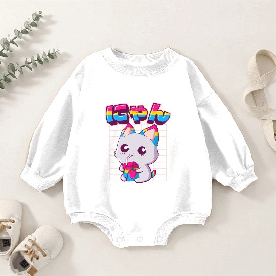 Pansexual Pride Kawaii Cat Strawberry Milk Pansexu Baby Romper Sweatshirts