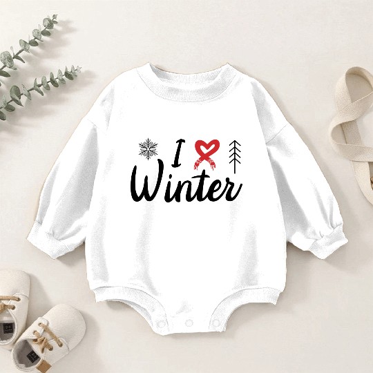 I Love Winter, Snow, Cold And Snowman Baby Romper Sweatshirts
