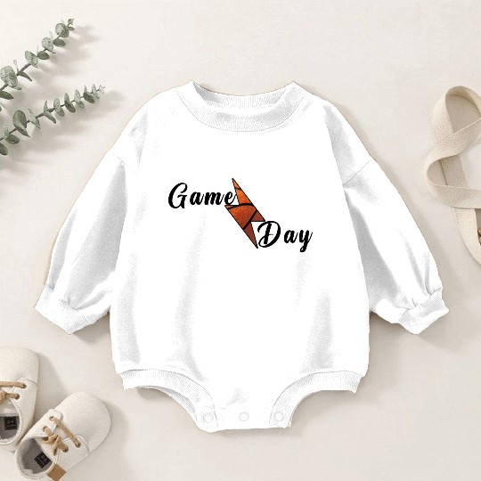 Game Day Basketball Lightning Bolt Baby Romper Sweatshirts