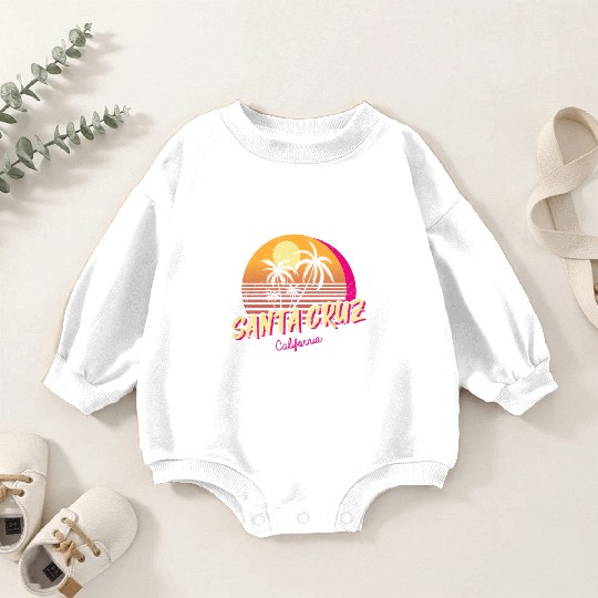 Retro Santa Cruz California Baby Romper Sweatshirts