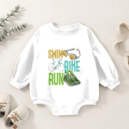 Children Triathlet Swim Bike Run Triathlon Baby Romper Sweatshirts