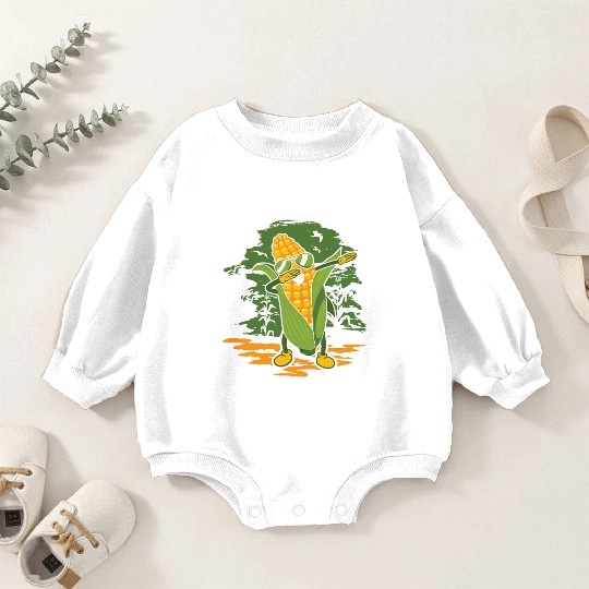 Dabbing Corn Lover Agriculture Corn Farmer Baby Romper Sweatshirts