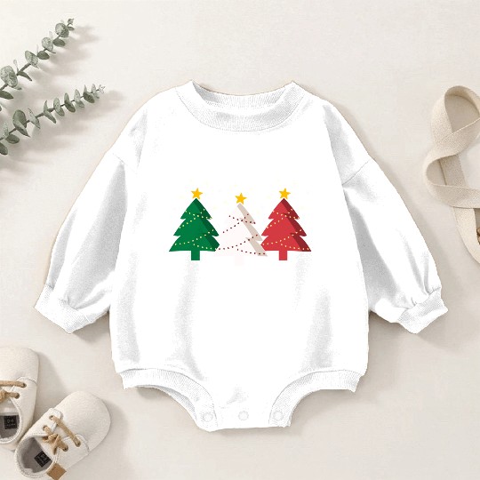 Christmas Tree Italy Flag Baby Romper Sweatshirts