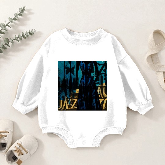 Jazz girls, jazz painting with beautiful girls, in Baby Romper Sweatshirts