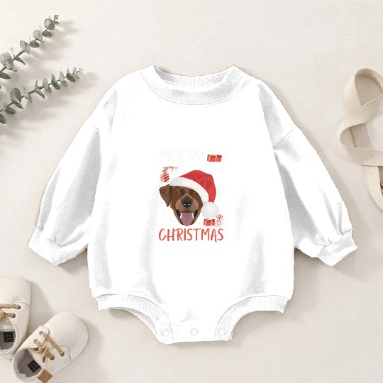 Labrador Merry Christmas Baby Romper Sweatshirts