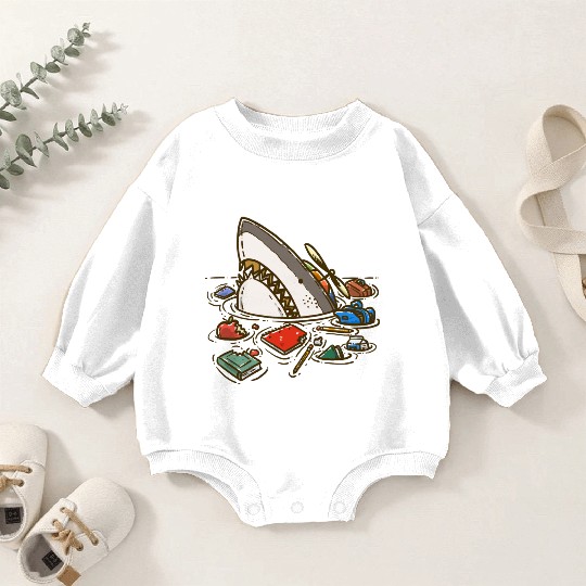 Back to School Shark Baby Romper Sweatshirts