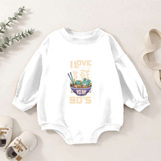 1990's 90s I Heart Nineties I Love the 90's Old Baby Romper Sweatshirts