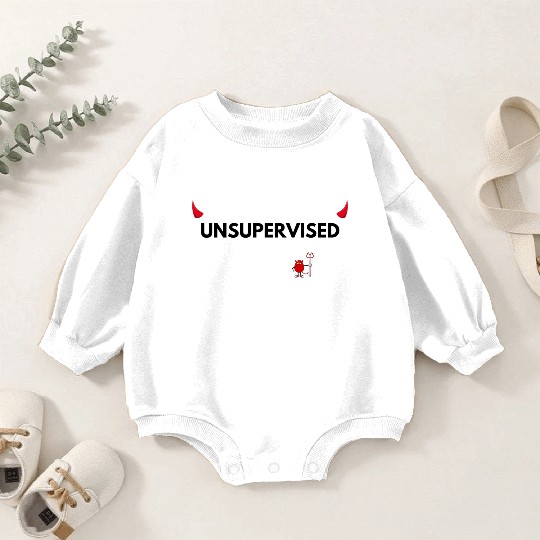 UNSUPERVISED GIRL FUNNY CUTE DESIGN Baby Romper Sweatshirts