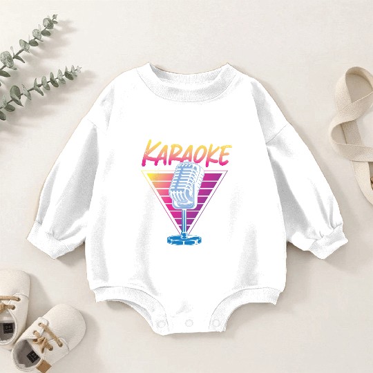 Karaoke Singer Retro 80s 90s Baby Romper Sweatshirts