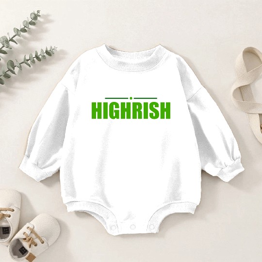 Highrish Weed Marijuana St Patricks Day Baby Romper Sweatshirts