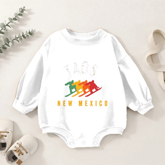 Vintage Taos Nm Us New Mexico Ski Snowboard Mounta Baby Romper Sweatshirts