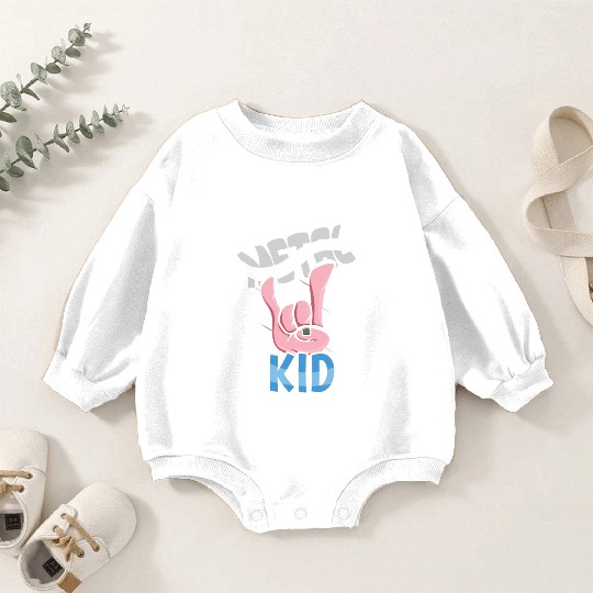 Rock Sign Rock Hand Metal Kid Music Lover Rocker Baby Romper Sweatshirts