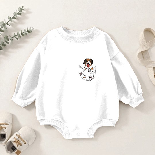 Saint Bernard Pocket Graphic Baby Romper Sweatshirts