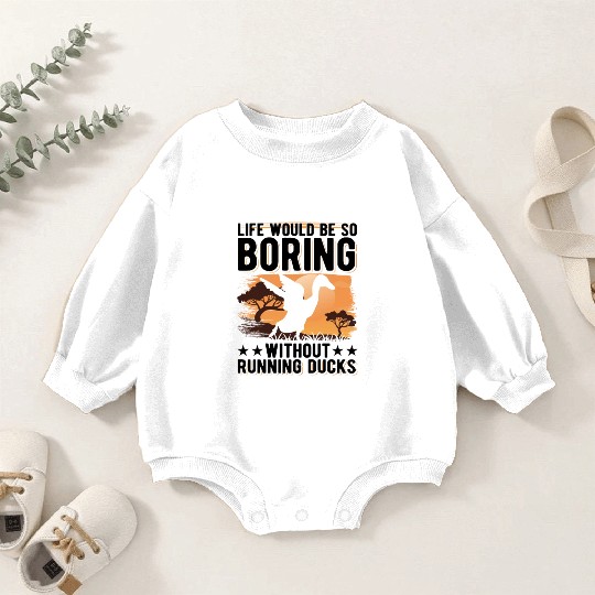 Running Duck Gift Bottle Baby Romper Sweatshirts