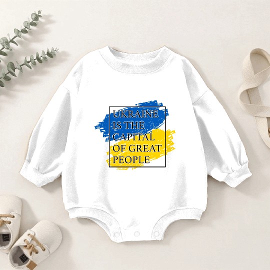 Ukraine is the capital of great people Flag Box Baby Romper Sweatshirts