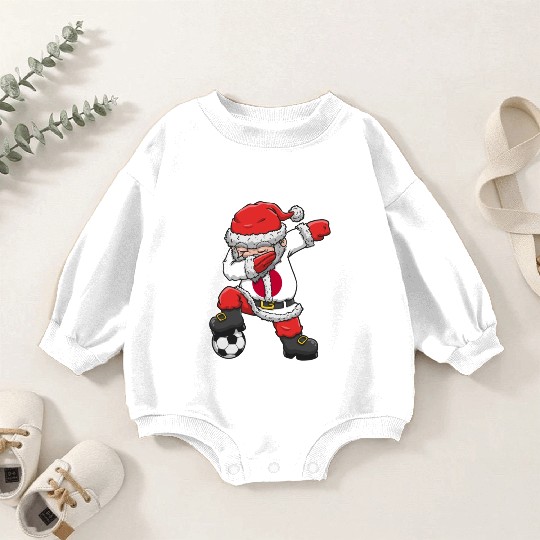 Soccer Boy Dabbing Santa Christmas Jersey Japan Baby Romper Sweatshirts