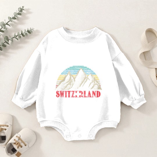 Switzerland Alps Flag Gift Idea Baby Romper Sweatshirts