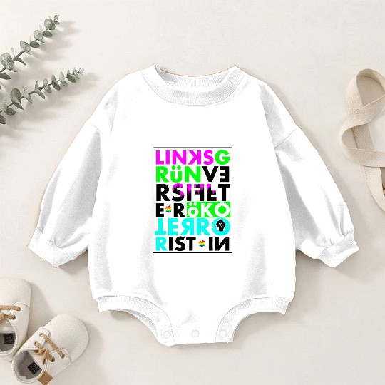 left green sapled eco terrorist Baby Romper Sweatshirts