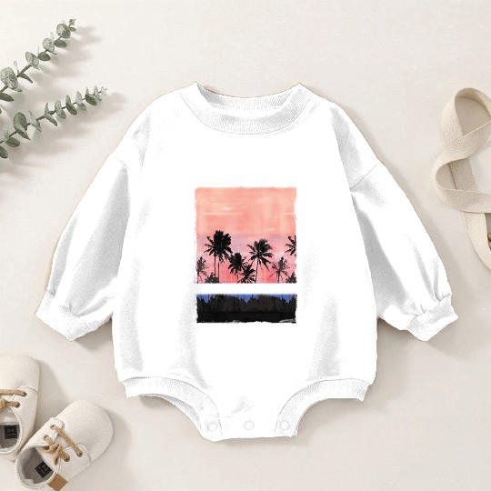Barbados Caribbean Vacation Souvenir Palm Tree Baby Romper Sweatshirts