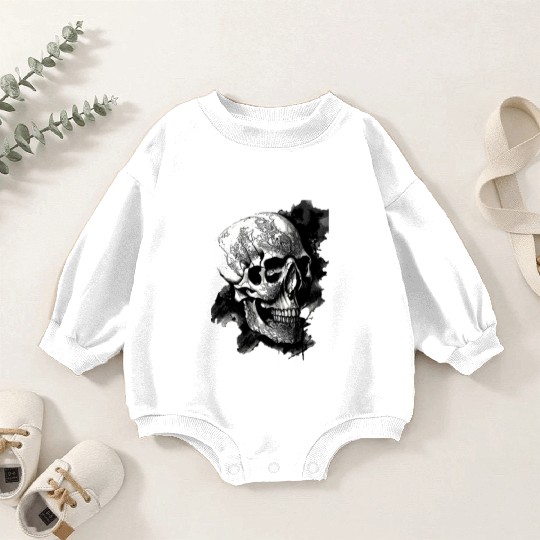 Fancy Pirate Skull Baby Romper Sweatshirts