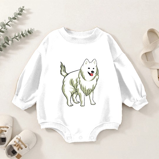 Samoyed Cute White Dog Owners Pet Lover Gift Ideas Baby Romper Sweatshirts