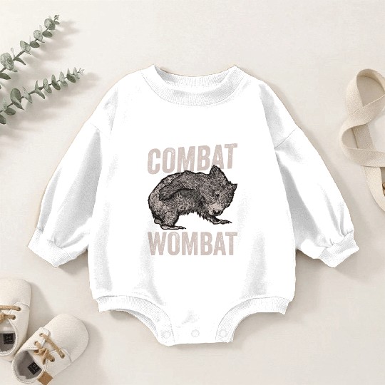 Combat Wombat For A Wombats Lover Baby Romper Sweatshirts